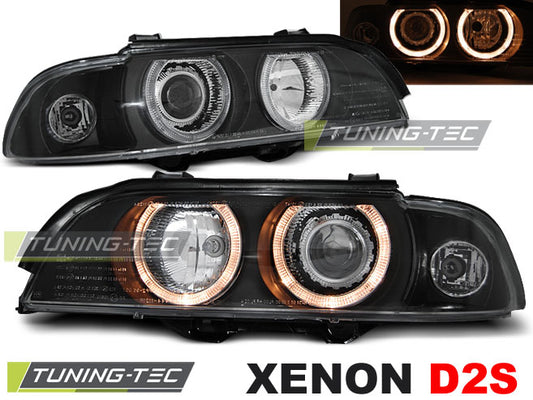 Tuning-Tec Xenon Angel Eyes Scheinwerfer für BMW 5er E39 95-00 schwarz