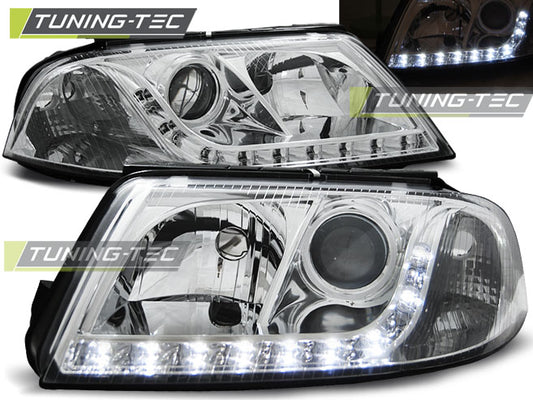 Tuning-Tec LED Tagfahrlicht Scheinwerfer für VW Passat 3BG 00-05 chrom