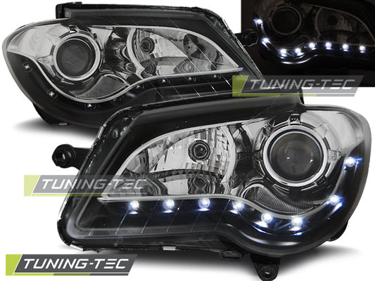 Tuning-Tec LED Tagfahrlicht Scheinwerfer für VW Touran 1T GP (Facelift) 06-10 schwarz