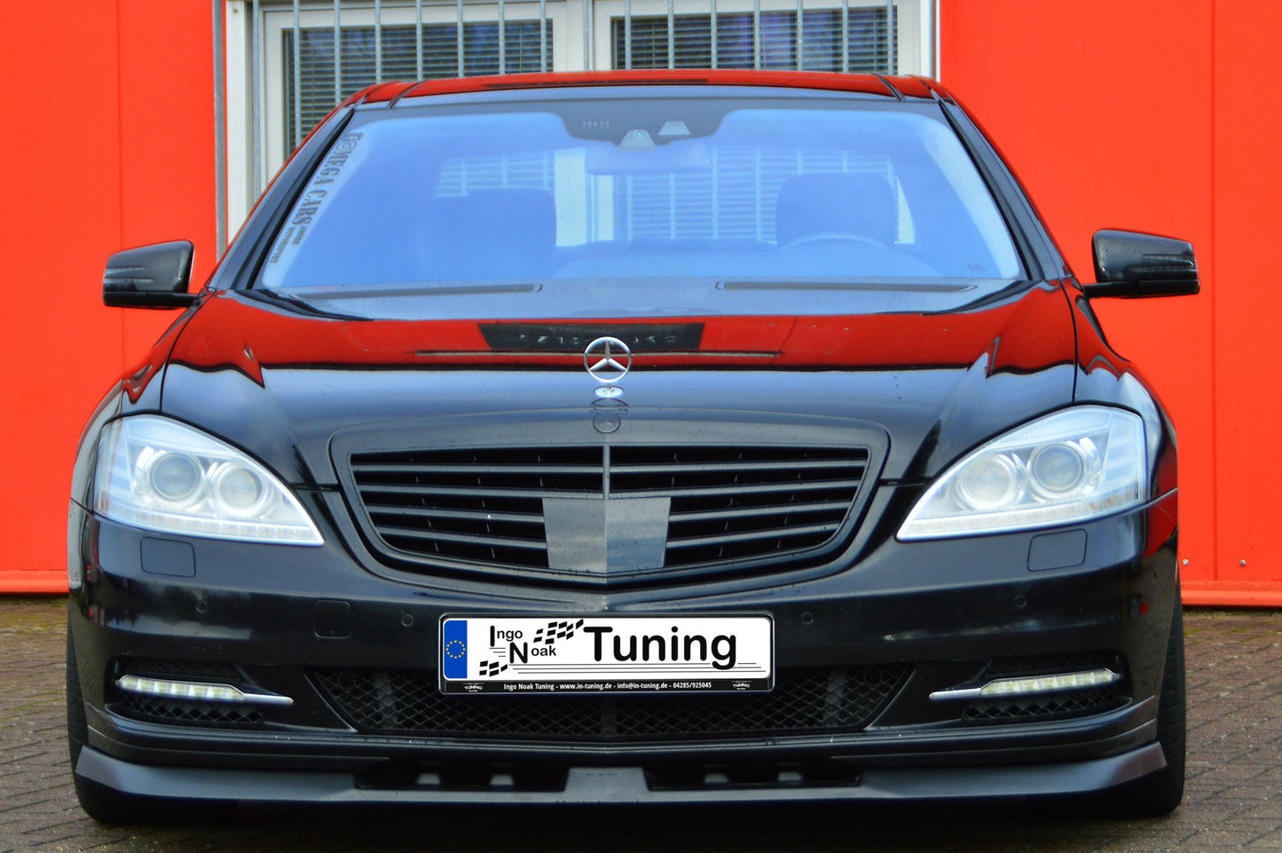 CUP Frontspoilerlippe ABS Mercedes Benz S-Klasse, W221 Schwarz Glanz