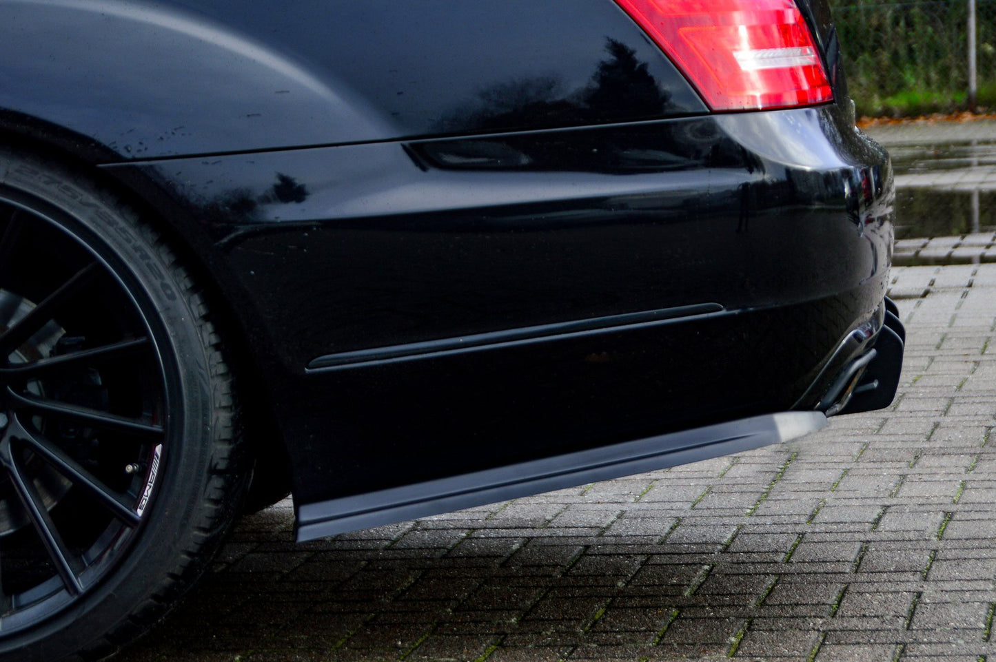 Heckansatz Seitenteile ABS Mercedes Benz S-Klasse, V221 Schwarz Glanz