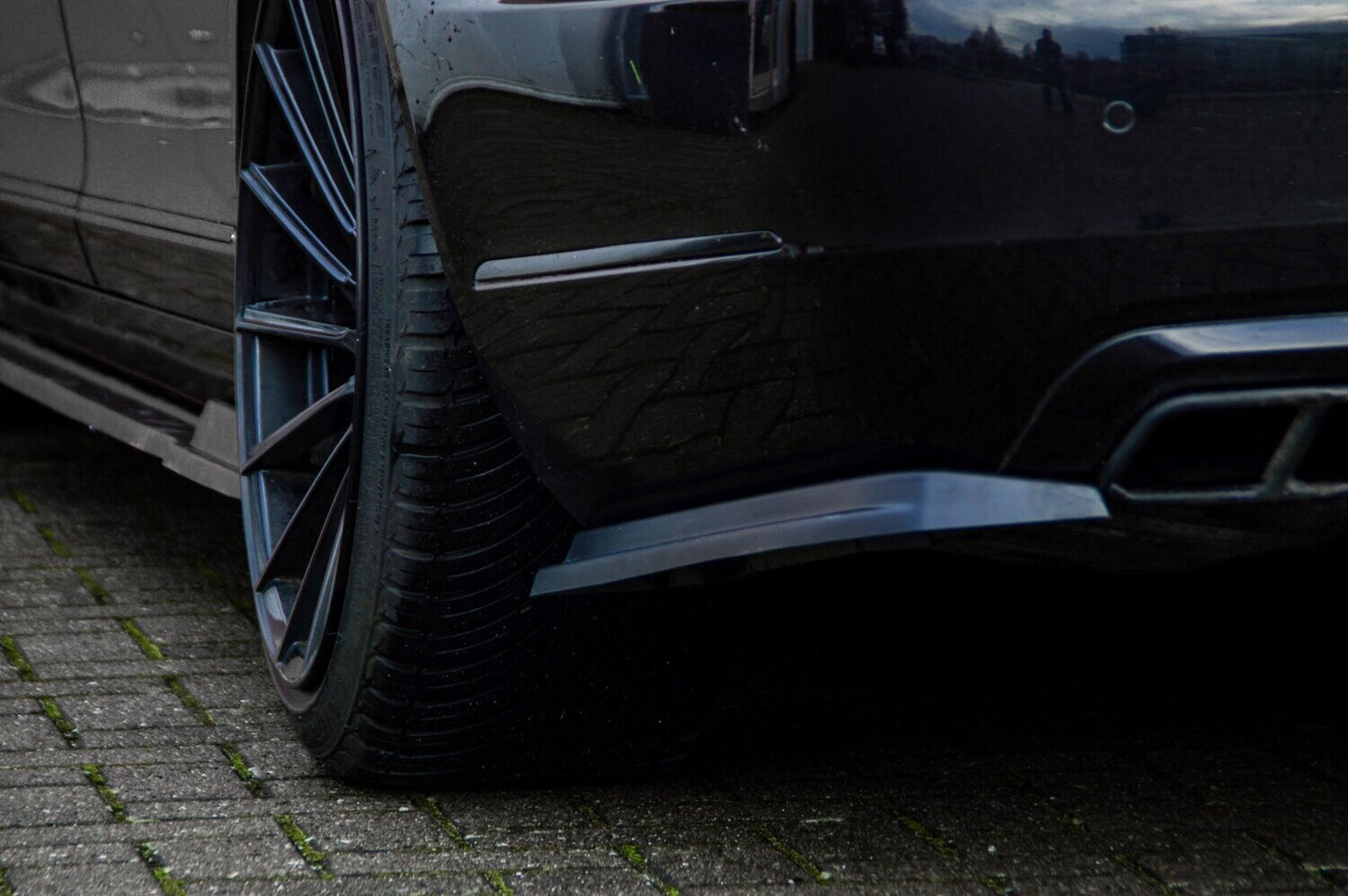 Heckansatz Seitenteile ABS Mercedes Benz S-Klasse, V221 Schwarz Glanz