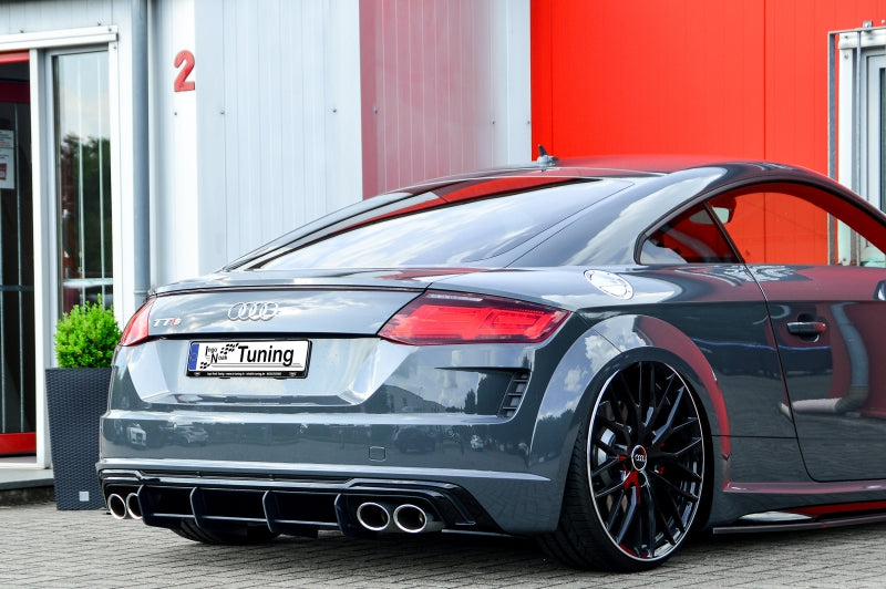 Gefräster Heckansatz Audi TTS, 8J-FV/8S Facelift ab Bj.: 9/2018- Schwarz Glanz