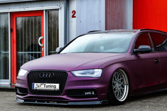 CUP Frontspoilerlippe ABS mit Seitenwing Audi S4, B8 Bj.:2011-2015 Schwarz Glanz