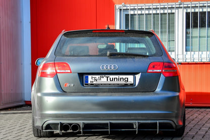 Gefräster Heckansatz Audi S3 Typ 8P,S3 Sportback 8PA Bj.: 2009-2012 Schwarz Matt