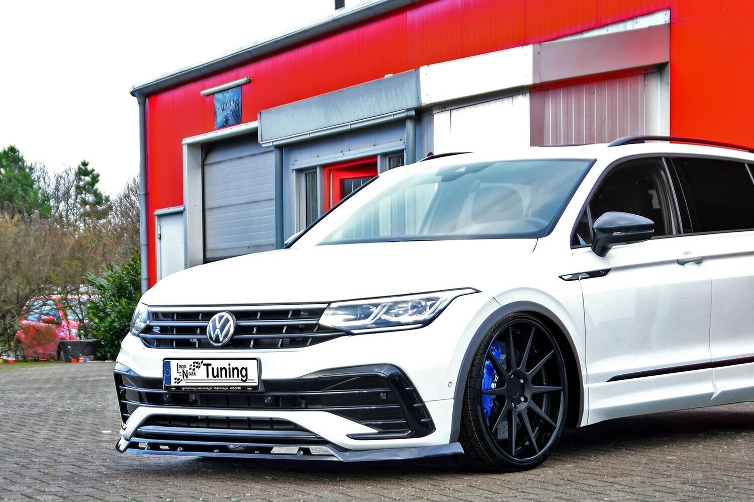 CUP Frontspoilerlippe 2.tlg ABS Volkswagen Tiguan 2 Typ AD1 Schwarz Matt