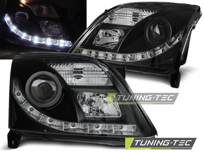 Tuning-Tec LED Tagfahrlicht Scheinwerfer für Opel Vectra C / Signum 02-05 schwarz