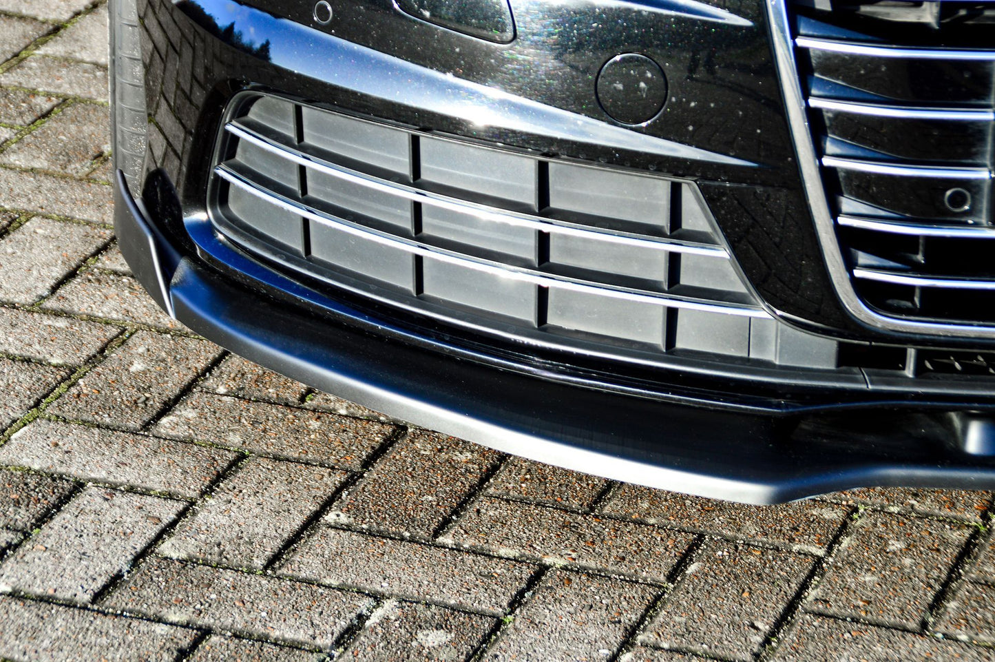 CUP Frontspoilerlippe ABS mit Seitenwing Audi A7 4G C7 Facelift Schwarz Glanz