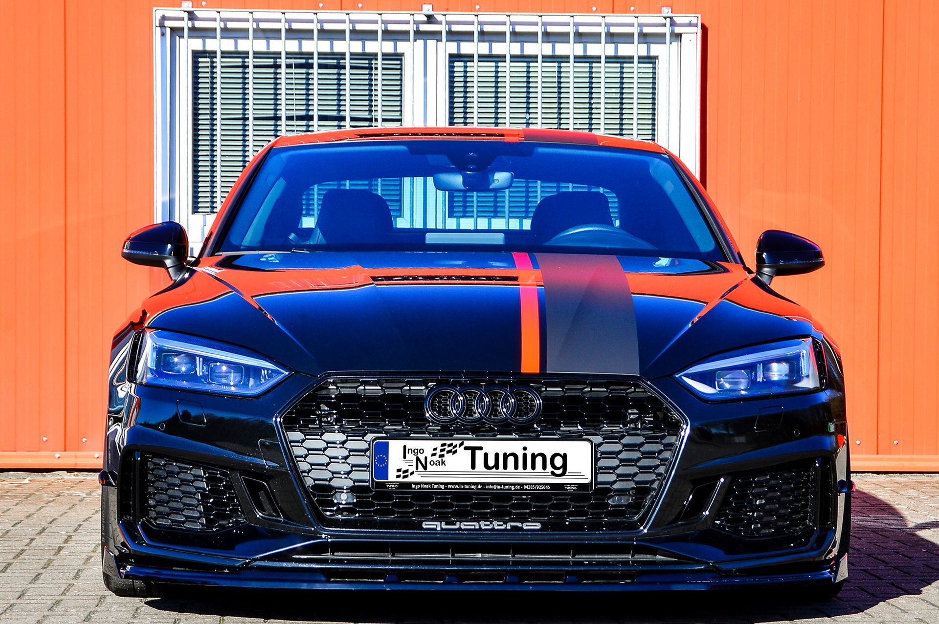 CUP Frontspoilerlippe ABS mit Seitenwing Audi RS5 B9, F5 Schwarz Glanz
