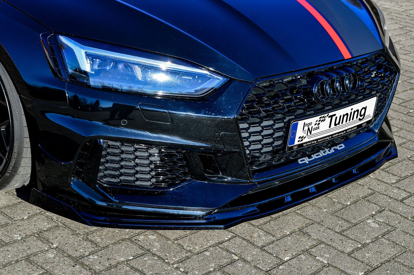 CUP Frontspoilerlippe ABS mit Seitenwing Audi RS5 B9, F5 Schwarz Matt