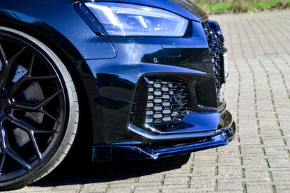 CUP Frontspoilerlippe ABS mit Seitenwing Audi RS5 B9, F5 Schwarz Matt