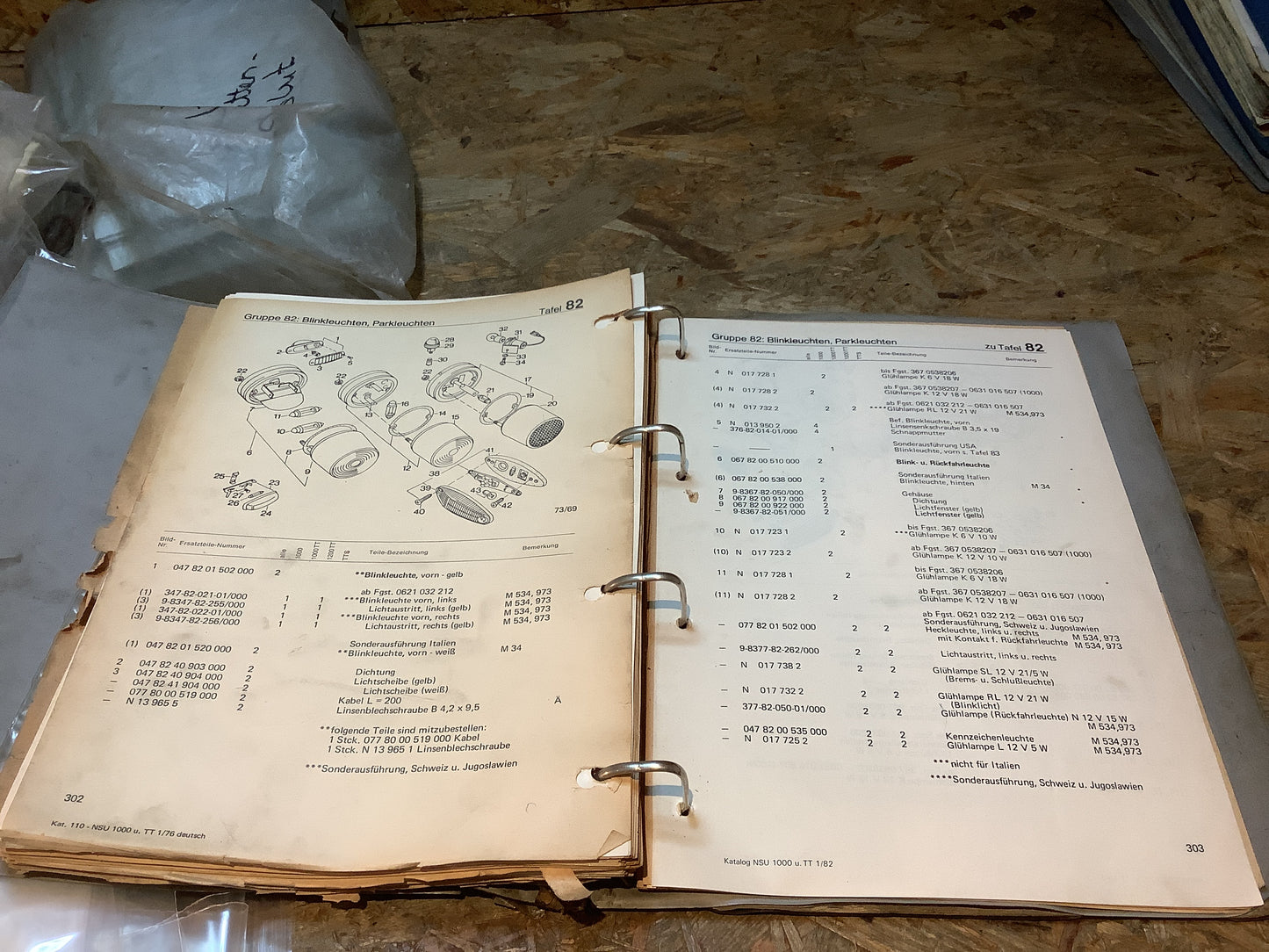 Ersatzteilkatalog NSU 1000, NSU1000TT, NSU1200TT, NSU TTS