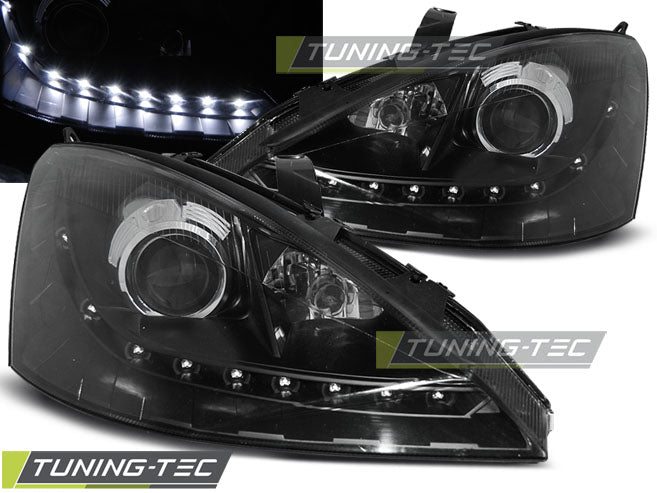 Tuning-Tec LED Tagfahrlicht Scheinwerfer für Ford Focus 98-01 schwarz