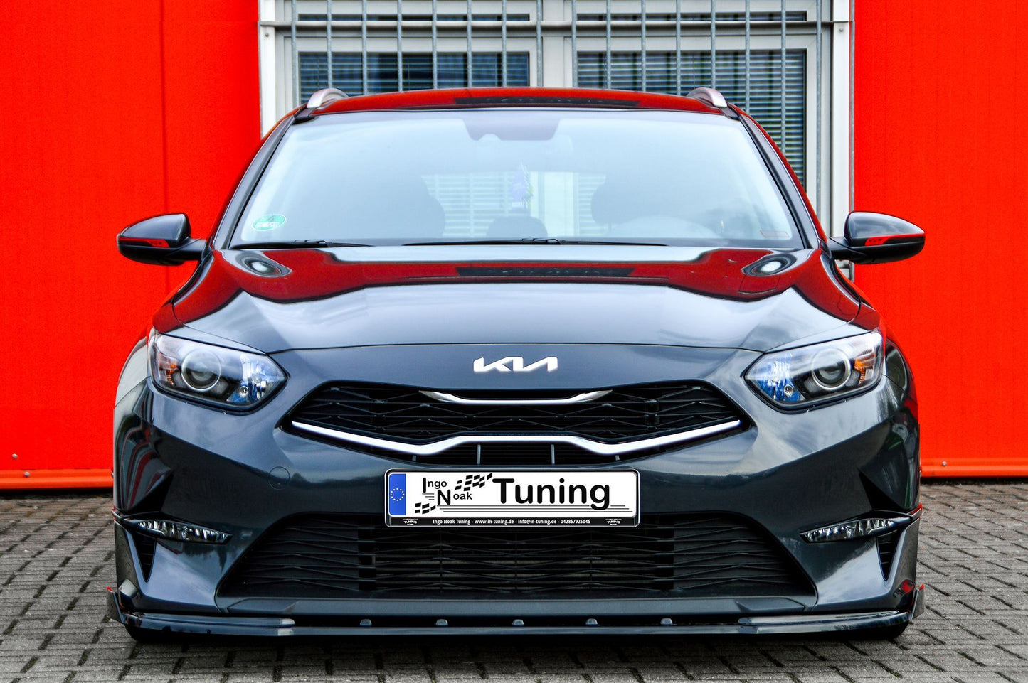 CUP Frontspoilerlippe ABS mit Seitenwing Kia Ceed SW CD Bj.:2021- Schwarz Glanz