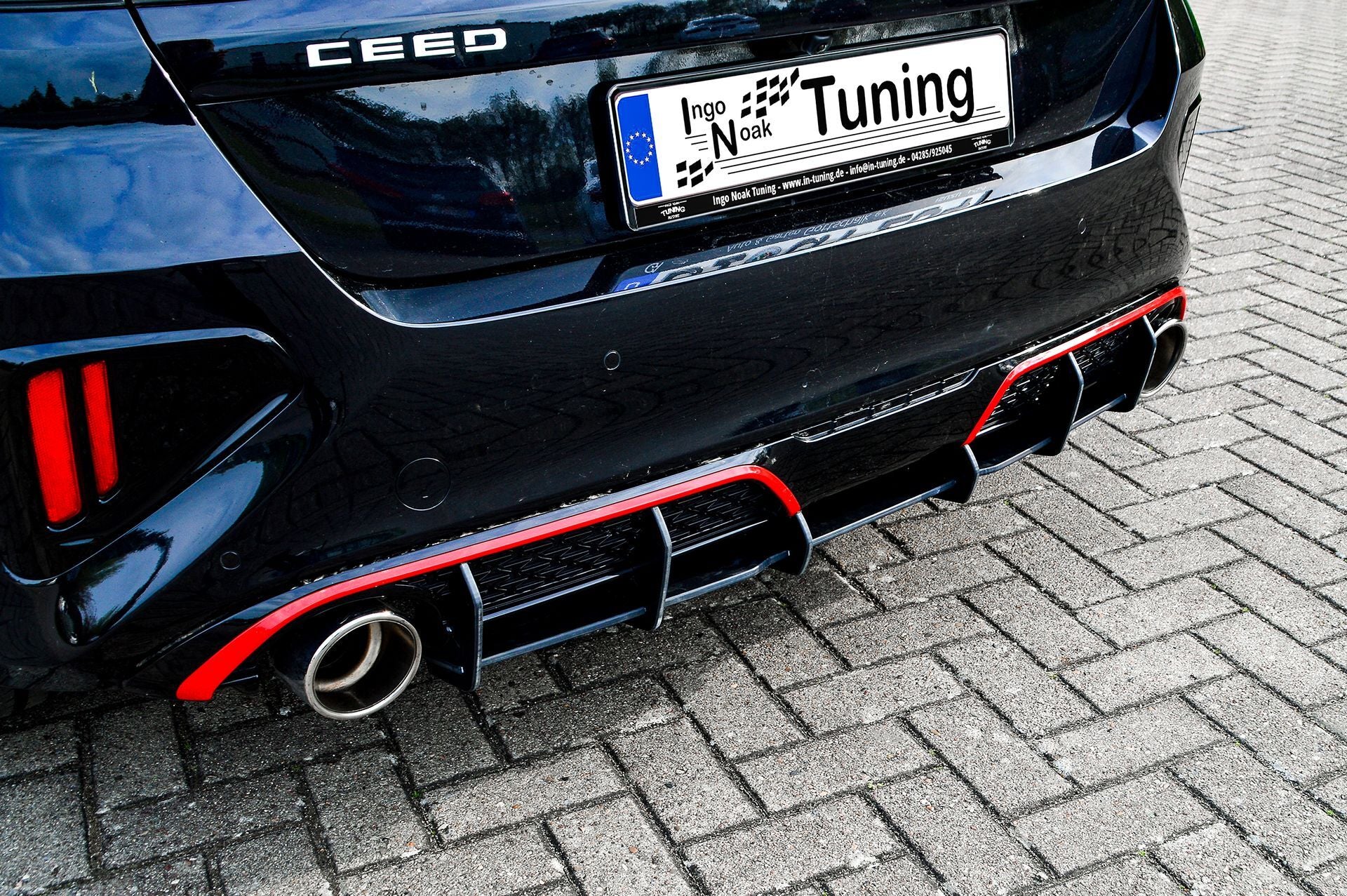 Gefräster Heckansatz Kia Ceed GT, CD ( FL) ab Bj.: 2021- Schwarz Matt