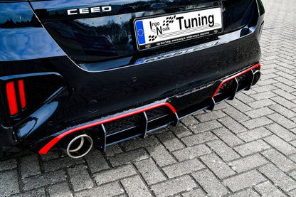 Gefräster Heckansatz Kia Ceed GT, CD ( FL) ab Bj.: 2021- Schwarz Matt