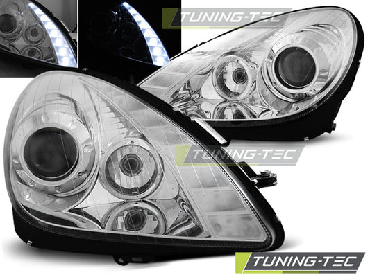 Tuning-Tec LED Tagfahrlicht Scheinwerfer für Mercedes Benz SLK R171 04-11 chrom