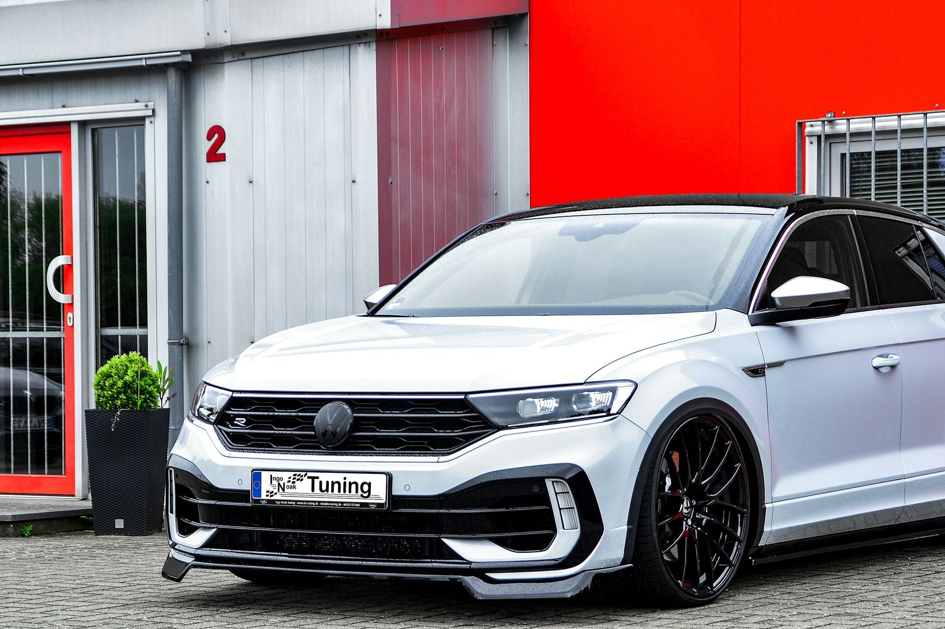 CUP Frontspoilerlippe ABS Volkswagen T-Roc R ( A1 ) Bj.: 2019-2021 Schwarz Glanz