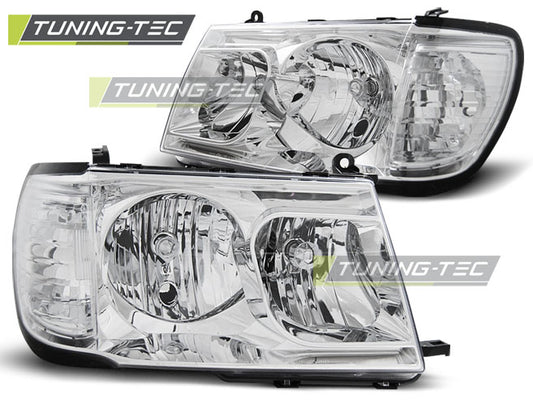Tuning-Tec Klarglas Scheinwerfer für Toyota Land Cruiser FJ100 98-04 chrom
