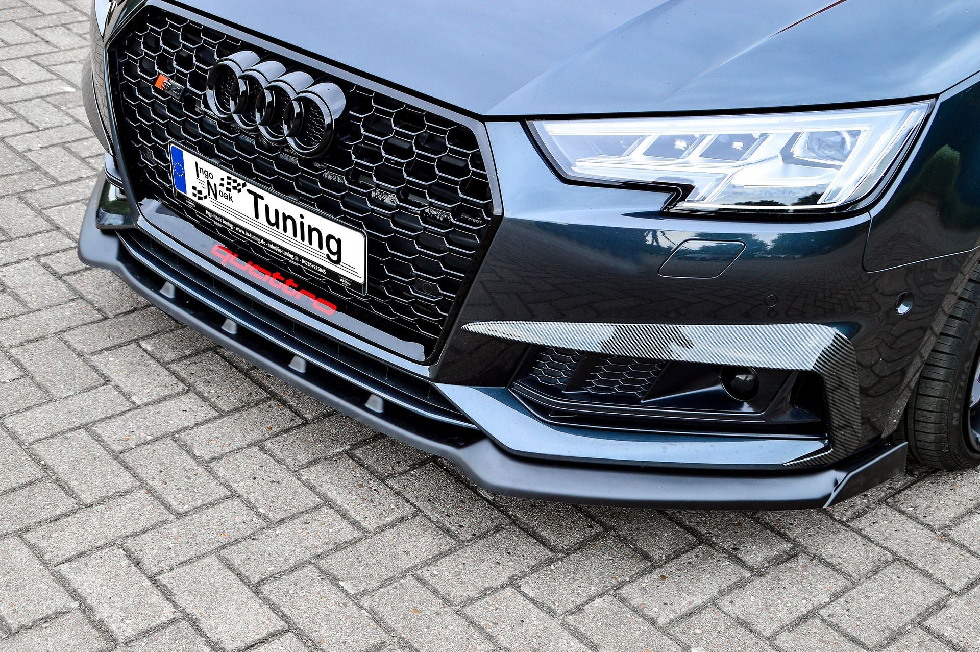 CUP Frontspoilerlippe ABS mit Seitenwing Audi A4 B9 Schwarz Matt