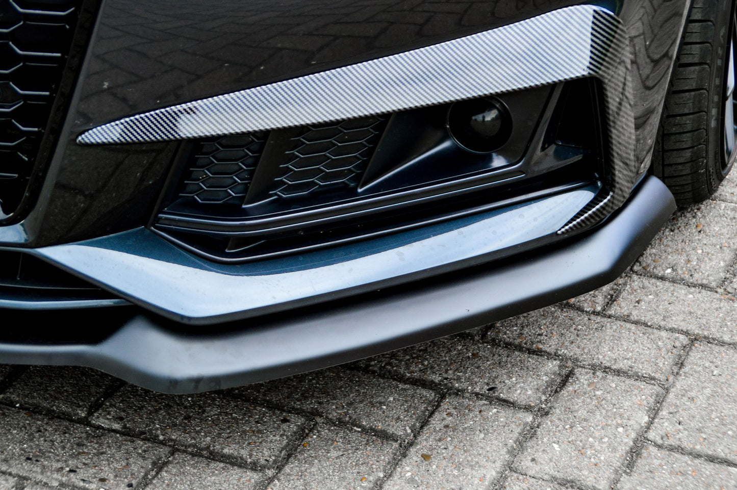 CUP Frontspoilerlippe ABS Audi S4 Typ: B9 Bj.:2015-2019 Schwarz Matt