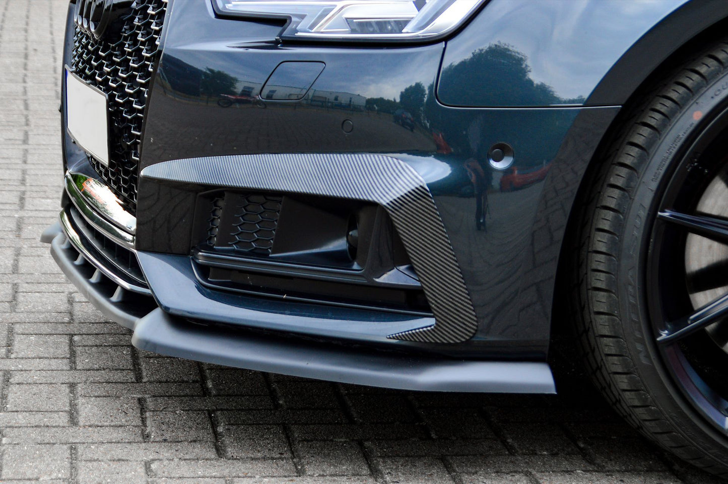 CUP Frontspoilerlippe ABS Audi S4 Typ: B9 Bj.:2015-2019 Schwarz Matt