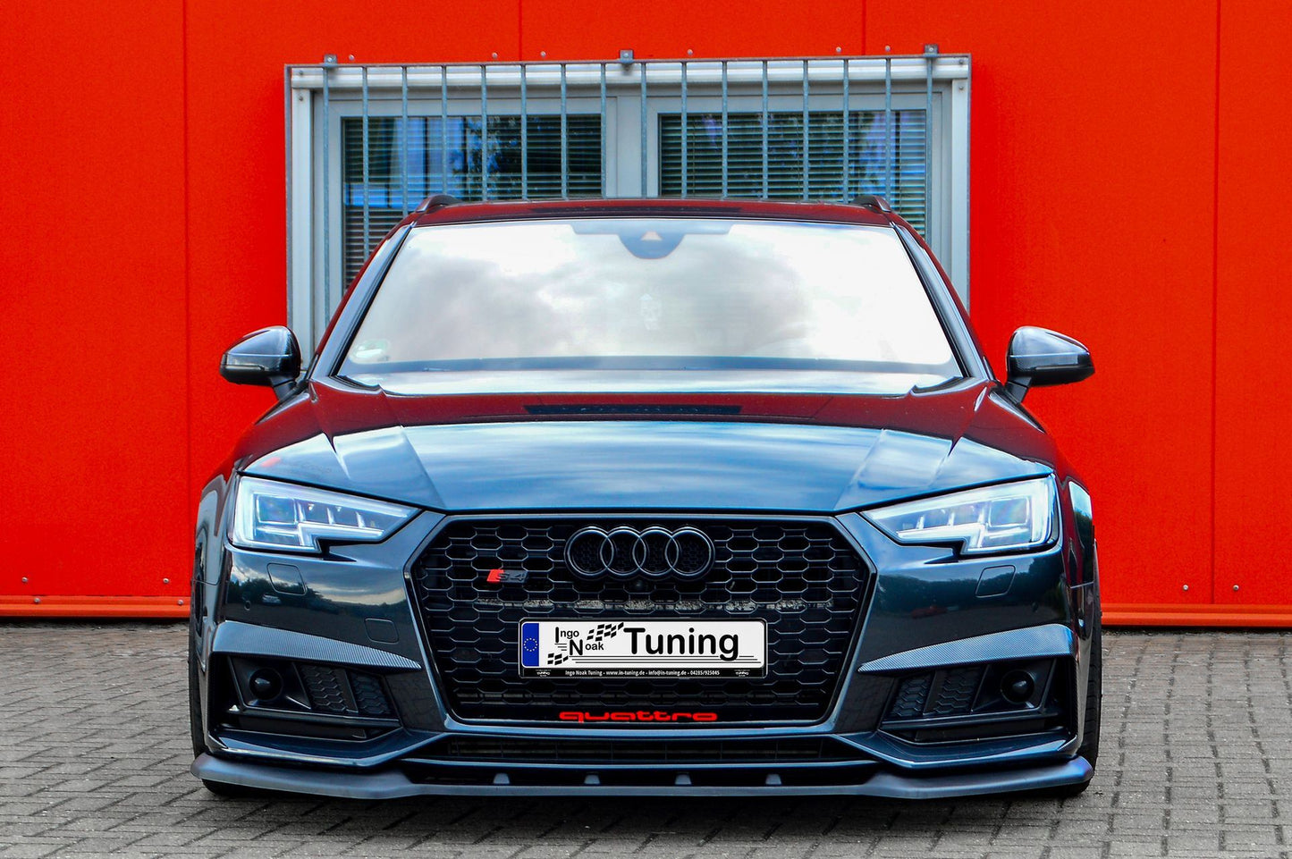 CUP Frontspoilerlippe ABS Audi A4 S-Line Typ: B9 Bj.:2015-2019 Schwarz Glanz