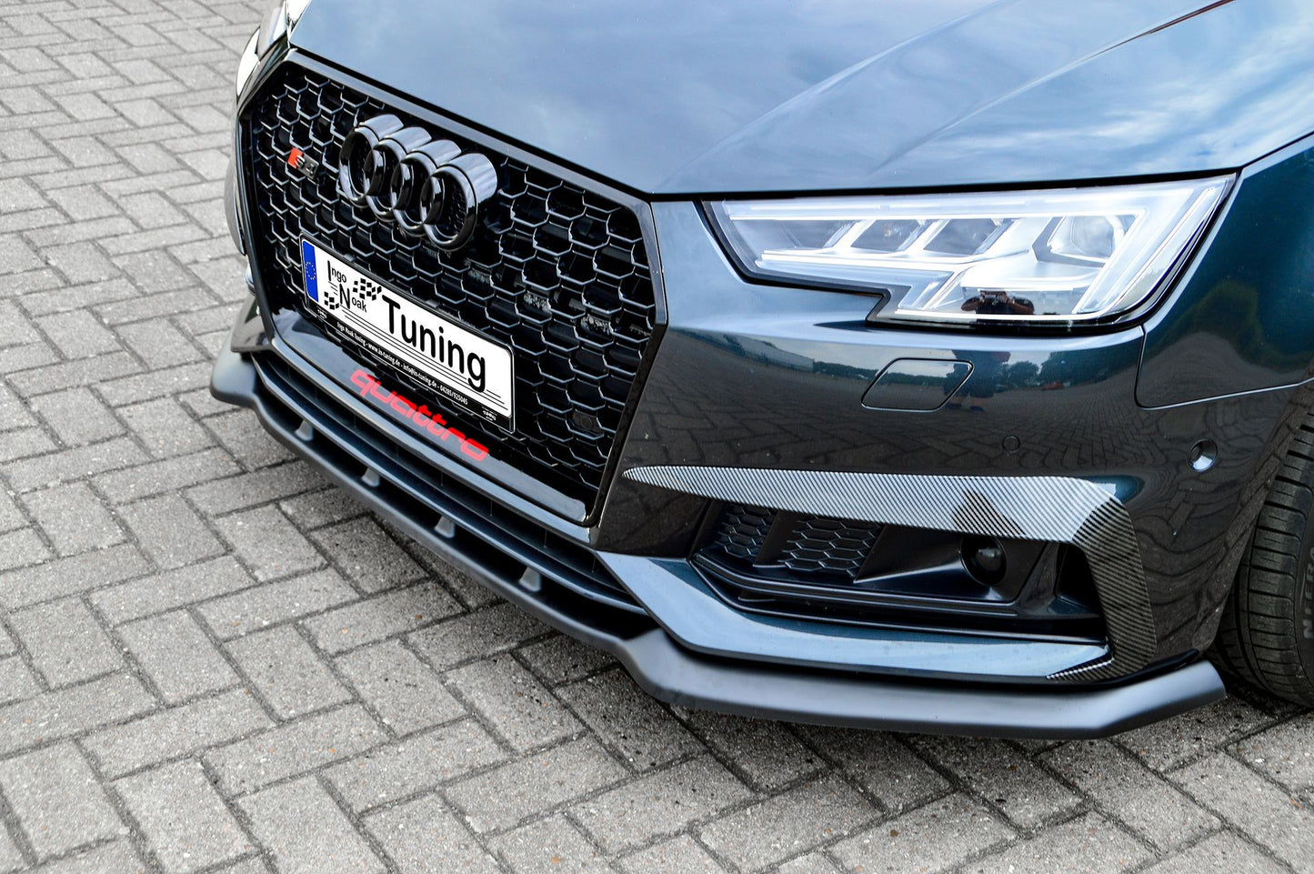 CUP Frontspoilerlippe ABS Audi A4 B9 Bj.:06/2018-05/2019 Schwarz Glanz