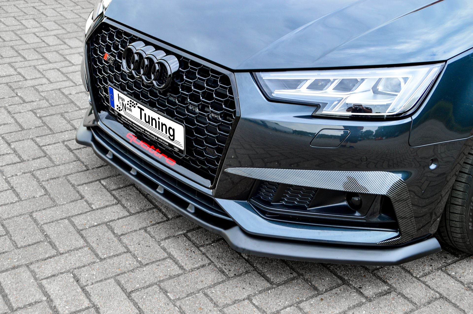 CUP Frontspoilerlippe ABS Audi A4 B9 Bj.:06/2018-05/2019 Schwarz Glanz