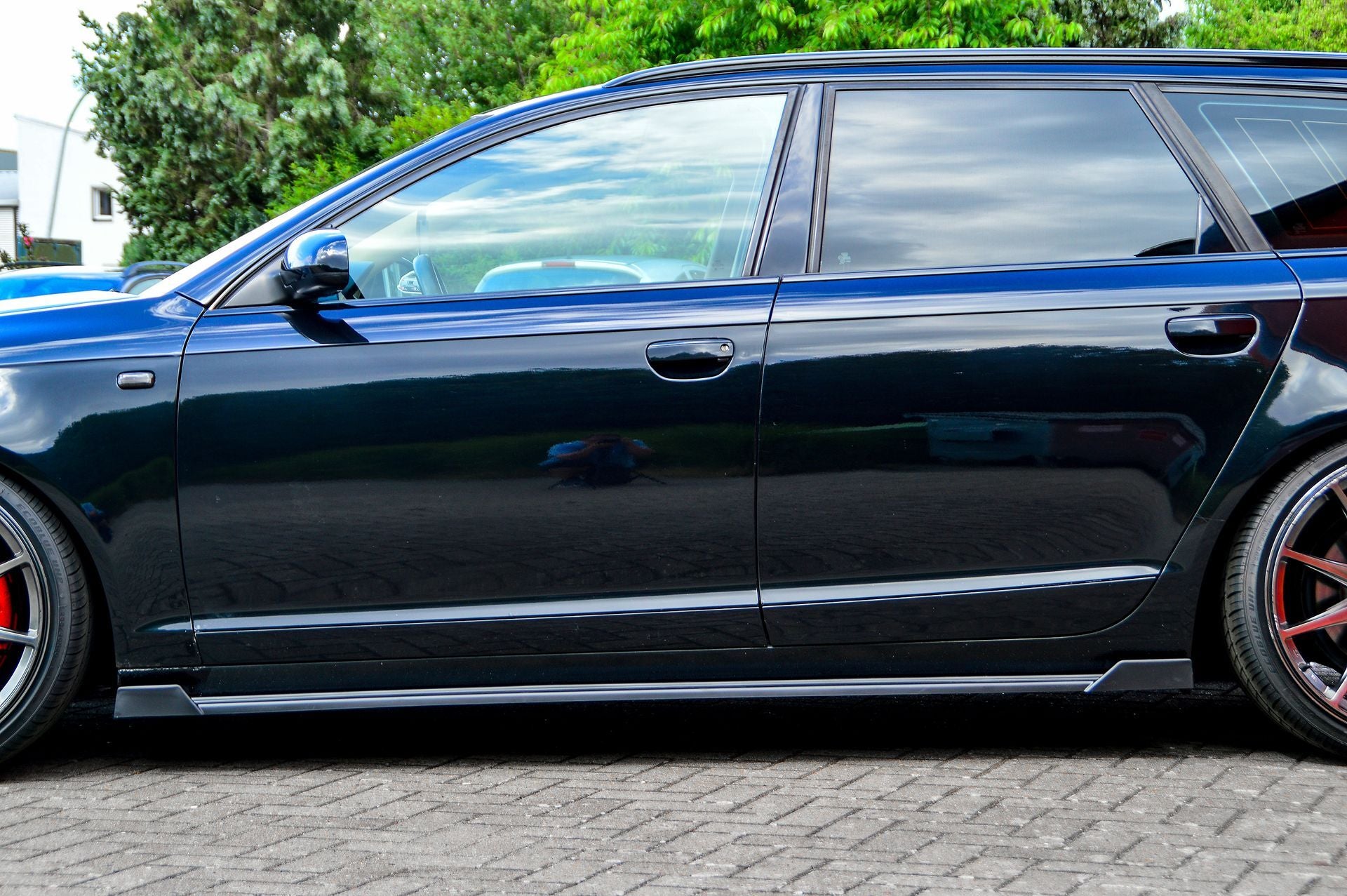 Seitenschwellersatz mit Wing Audi A6 4F Facelift Bj.: 2008-2011 Schwarz Matt