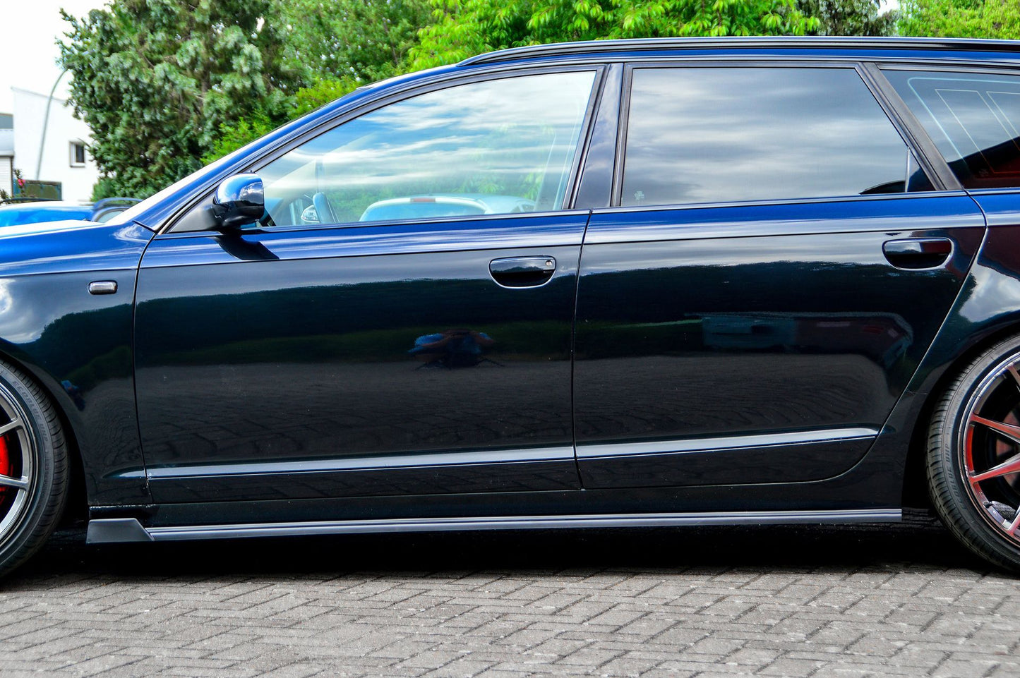 Seitenschwellersatz mit Wing Audi A6 4F Bj.: 2004-2008 Schwarz Matt