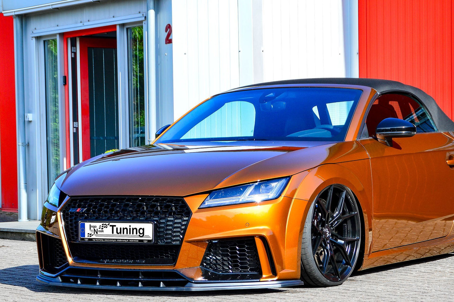 CUP Frontspoilerlippe ABS Audi TT RS, 8S Bj.: 2016-2018 Schwarz Glanz