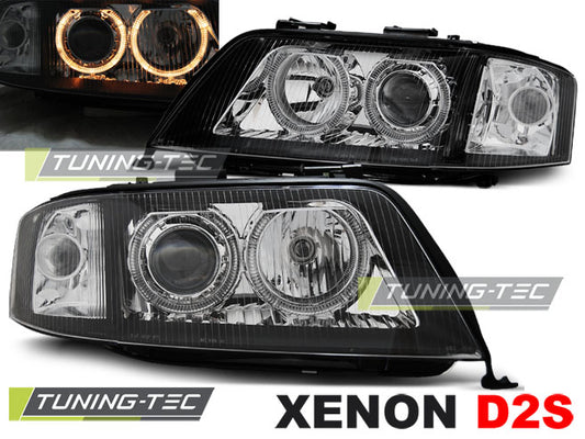 Tuning-Tec Xenon Angel Eyes Scheinwerfer für Audi A6 4B 01-04 schwarz