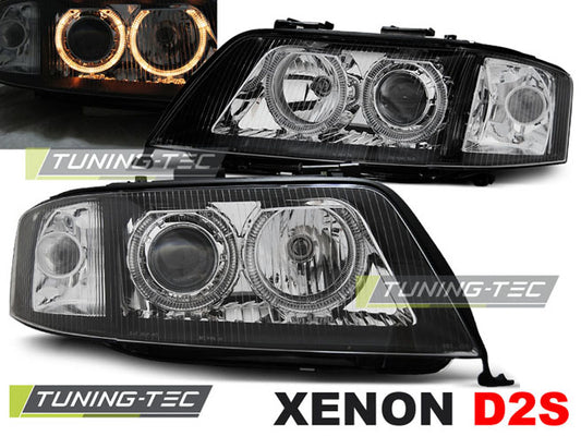 Tuning-Tec Xenon Angel Eyes Scheinwerfer für Audi A6 4B 99-01 schwarz