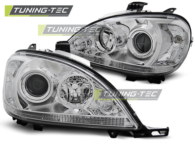 Tuning-Tec Klarglas Scheinwerfer für Mercedes Benz ML W163 98-01 chrom