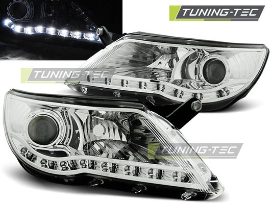 Tuning-Tec LED Tagfahrlicht Scheinwerfer für VW Tiguan (5N) 07-11 chrom
