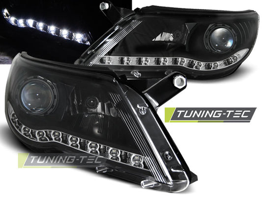 Tuning-Tec LED Tagfahrlicht Scheinwerfer für VW Tiguan (5N) 07-11 schwarz