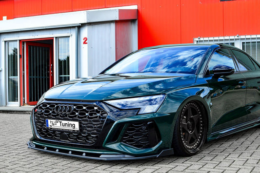 CUP Frontspoilerlippe ABS mit Seitenwing Audi RS3, 8Y, Limousine Schwarz Glanz