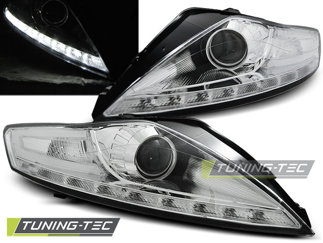 Tuning-Tec LED Tagfahrlicht Scheinwerfer für Ford Mondeo MK2 07-10 chrom