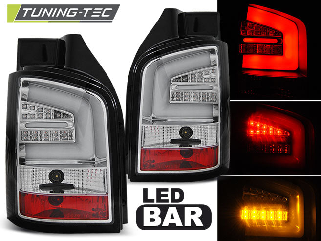 Tuning-Tec LED Lightbar Rückleuchten für VW T5 03-09 chrom/klar (Heckklappe)