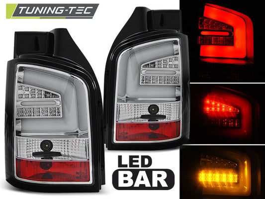 Tuning-Tec LED Lightbar Rückleuchten für VW T5 03-09 chrom/klar (Heckklappe)
