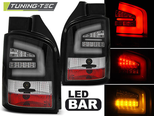 Tuning-Tec LED Lightbar Rückleuchten für VW T5 03-09 schwarz (Heckklappe)