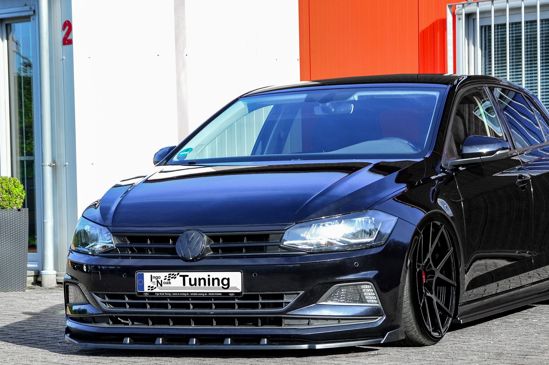 CUP Frontspoilerlippe ABS mit Seitenwing Volkswagen Polo 6 , 2G/AW Carbon