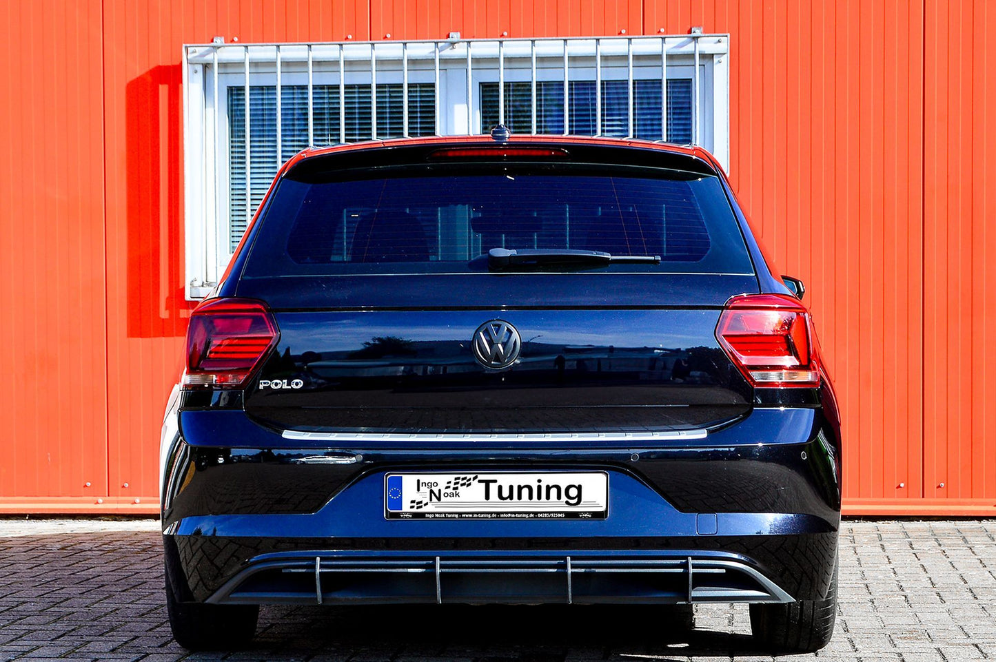 Gefräster Heckansatz Volkswagen Polo 6 , 2G/AW Bj.: 2017-2021 Schwarz Matt