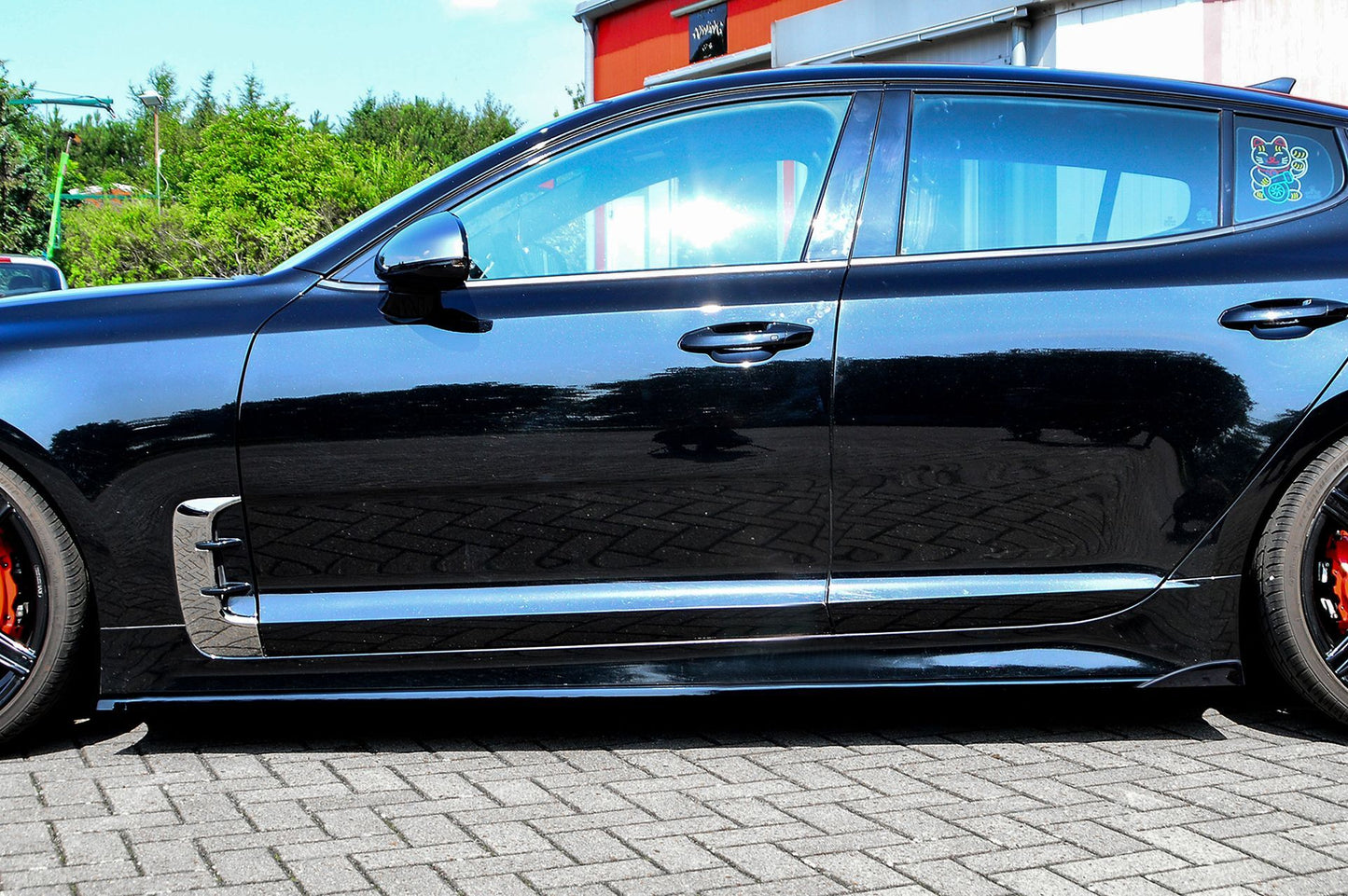 Seitenschwellersatz mit Wing Kia Stinger CK Ab Bj.:2017- Schwarz Matt