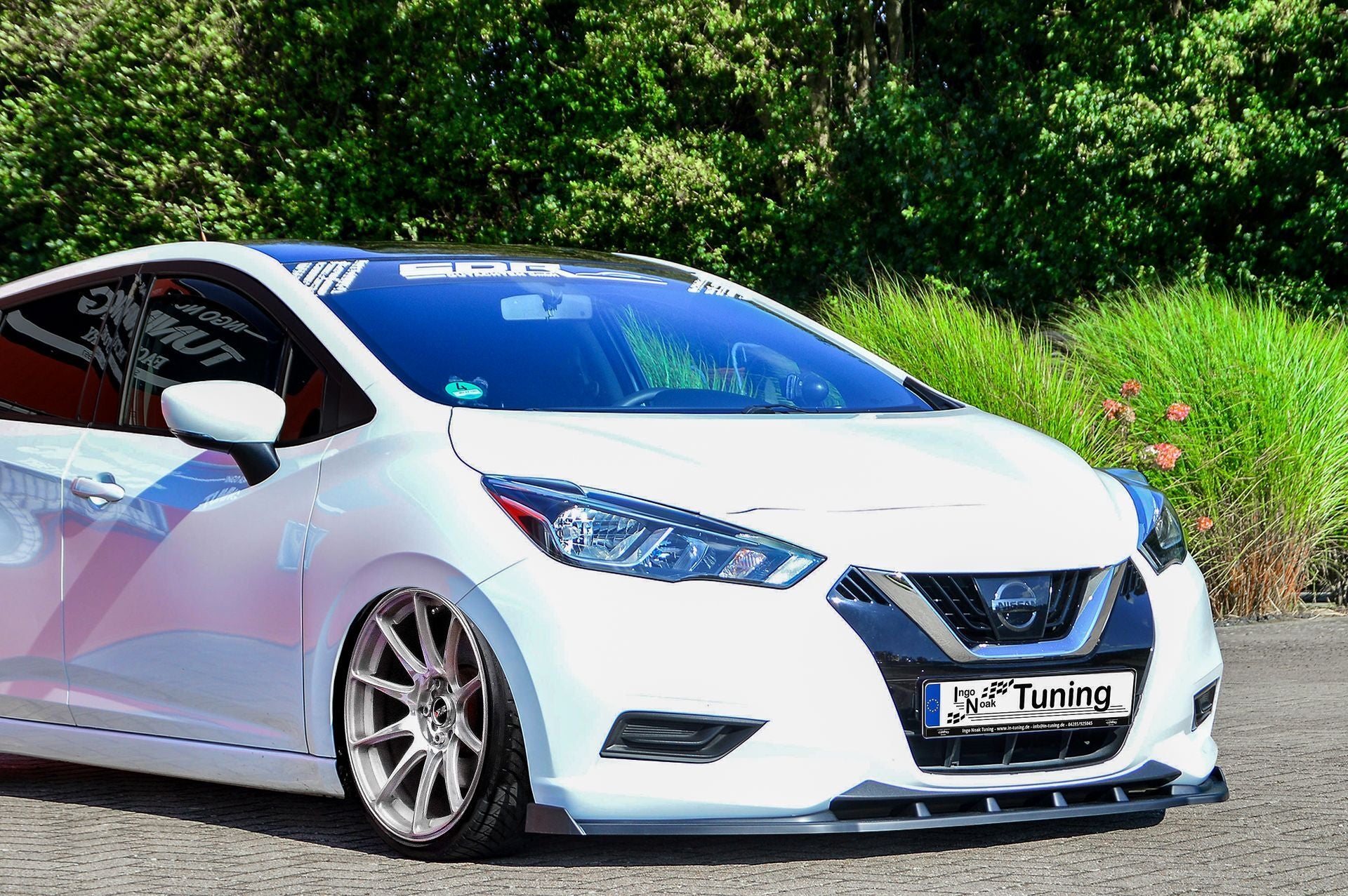 CUP Frontspoilerlippe ABS mit Seitenwing Nissan Micra K14 Schwarz Matt