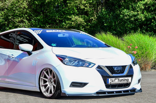 CUP Frontspoilerlippe ABS mit Seitenwing Nissan Micra K14 Schwarz Matt