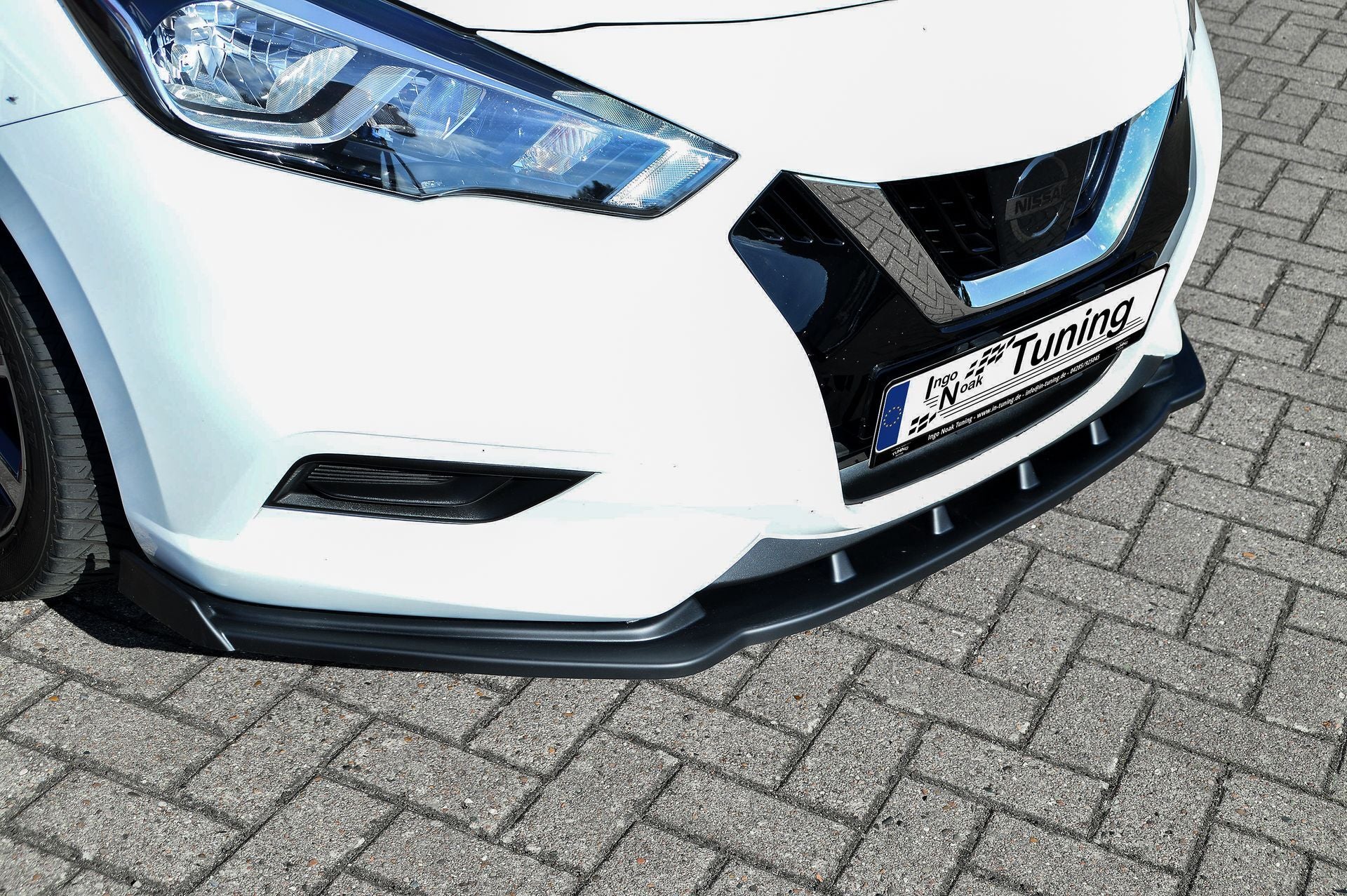 CUP Frontspoilerlippe ABS mit Seitenwing Nissan Micra K14 Schwarz Matt