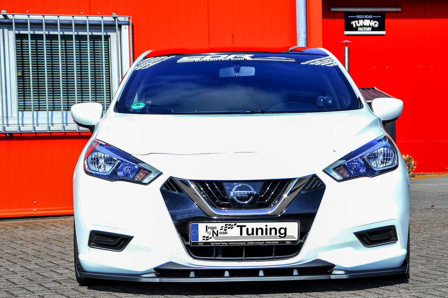 CUP Frontspoilerlippe ABS mit Seitenwing Nissan Micra K14 Schwarz Matt