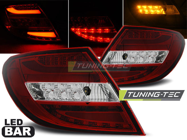 Tuning-Tec LED Lightbar Rückleuchten für Mercedes Benz C-Klasse W204 Limousine 07-10 rot/klar